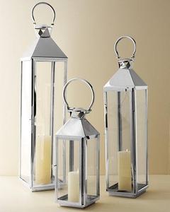 Lanterne extérieure décorative moderne blanche à la mode de vente directe d'usine en métal - Product Image 4