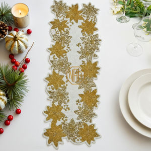 Chemin de table brodé de 36 pouces, perles de verre faites à la main, décoration de mariage de luxe, faible MOQ - Product Image 4