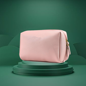 Fashion Zippered Travel <b>Bag</b> Leather Cosmetic Carry Case for Convenient Storage and On-the-Go Access - Product Image 6