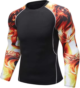 Men's Long Sleeve Rash Guard Swim Shirt with UPF 50 Plus Protection Quick Dry Fabric for <b>Surfing</b> Kayaking and Beach Activities - Product Image 1
