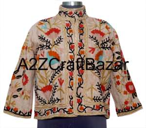 Veste en coton Suzani faite à la main pour femmes, hiver, ethnique, bohème, qualité d'exportation indienne, broderie en coton faite à la main, vêtements ethniques d'hiver - Product Image 1