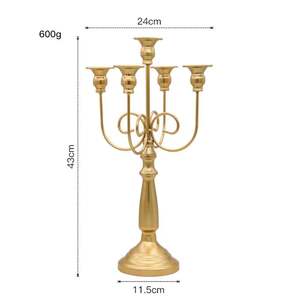 Candelabro de metal artesanías indias boda cuadrado oro plata superventas loto medianos grandes compradores comerciales - Product Image 2