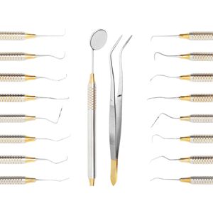 Juego de Herramientas Dentales de Acero Inoxidable Premium Debonairii, Juego de Instrumentos de Limpieza Manual en Caja, 10 Piezas con Agarre Ergonómico, Certificación CCC - Product Image 1