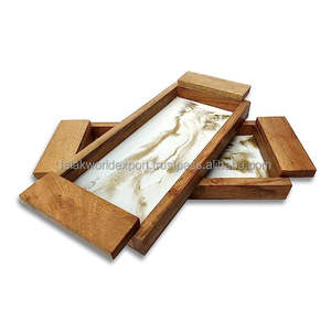 Bandeja Rectangular Clásica de Madera de Roble, Plato de Servir Duradero para Té, Frutas, Fiestas, Pan, Dim Sum, Cena, Técnica de Pulido a Mano FWE - Product Image 2