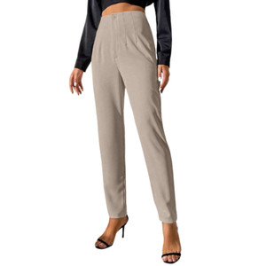 Pantalon à enfiler pour femme Fall Street avec bouton taille moyenne Anti-rides Logo personnalisé Techniques teintes en fil Mode ODM Supply - Product Image 3
