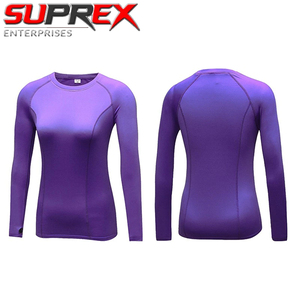 Camiseta Deportiva de Manga Larga para Mujer, Sin Costuras, Compresión, Cierre de Botones, Material de Poliéster/Nailon, Secado Rápido, para Gimnasio y Entrenamiento - Product Image 4