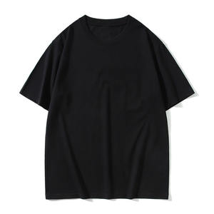 Camiseta de manga corta de algodón peinado personalizada OEM, Camiseta holgada de color sólido para hombre, camiseta de marca de moda - Product Image 1