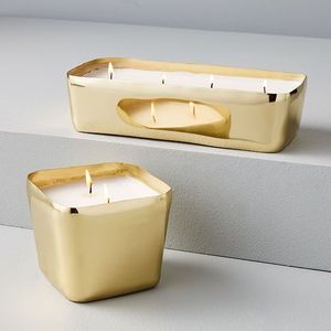 Pot de bougie fini doré de conception martelée pour la maison hôtel restaurants et mariage décoratif pot de bougie en métal de vente chaude - Product Image 3