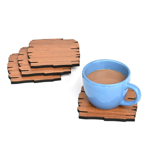 Posavasos de madera de corte cuadrado personalizado para hogar, cocina, oficina, mesa de comedor, tazas de té, tazas de café, latas de cerveza, bar, vasos de agua - Product Image 2