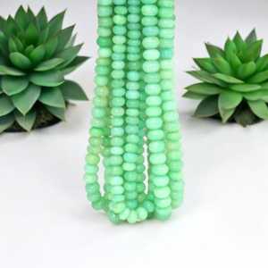 ลูกปัดโอปอลสีเขียวน้ำทะเลสำหรับทำเครื่องประดับลูกปัดอัญมณีขนาด7มม. และ10มม. ขายส่งอินเดีย - Product Image 4