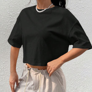 Top corto de algodón transpirable de alta calidad para mujer, diseño personalizado, precio al por mayor, Top corto ajustado disponible en diferentes colores - Product Image 2