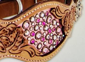 Équipement d'équitation anglais de qualité supérieure Fine pierre rose sculptée à la main cuivre plaqué tête cuir licou en gros pour chevaux - Product Image 3