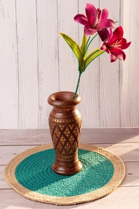 Florero hecho a mano de madera con incrustaciones de latón, para el hogar Decoración elegante, oficina, Sheeshamwood, decoración del hogar - Product Image 2