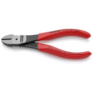 Alicates de Corte Diagonal de Alta Potencia Knipex con Cabeza Atramentizada Negra, Mangos Pulidos y Revestimiento Plástico - Product Image 1