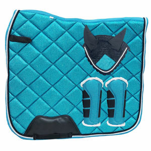 OEM ODM, tapis de selle pour cheval de haute qualité, durable, doux, respirant, antidérapant, ensembles de couleurs personnalisées pour le saut d'obstacles, le dressage, l'équitation sur sentier - Product Image 1