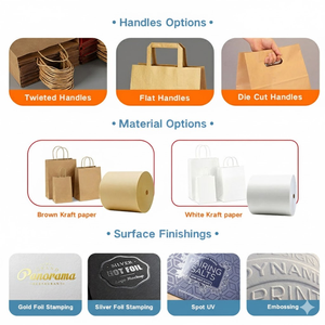 Bolsa de Papel Kraft Personalizada con Asas para Comida para Llevar, Hamburguesas y Snacks - Product Image 3