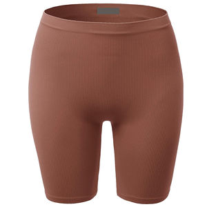 Custom Seamless Gym Sport Fitness Workout Dark Chestnut Yoga Shorts Cintura alta Control de barriga Stretch Activewear para mujeres - Product Image 1