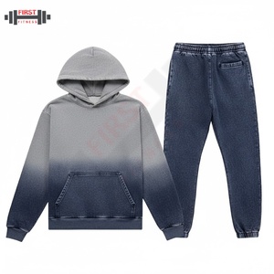 Chándal Deportivo para Hombre, 100% Algodón, Lavado Ácido, 450 GSM, Estilo Desgastado, Mejor Oferta, Chándal Personalizado para Hombre, Traje Deportivo para Correr - Product Image 1