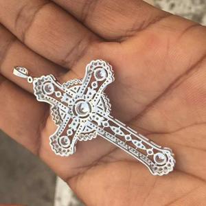 Suministro Directo de Fábrica, Colgantes Hip Hop con Moissanita VVS de Corte Brillante, Unisex, Chapados en Plata Antigua, Joyería Fina con Incrustaciones de Diamantes - Product Image 2