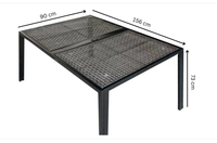 Ensemble de salle à manger moderne BeNK pour l'extérieur, 5 pièces, en polyrotin et acier thermolaqué, pour cuisine, ferme, villa, hôtel et parc