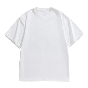 T-shirt d'été pour homme, 220 g/m², 100 % coton molletonné, col rond, coupe ample, doux et respirant, délavé à l'acide, avec logo personnalisé, vente en gros - Product Image 2