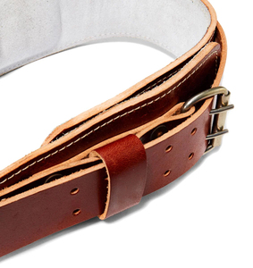 Cinturón de levantamiento de pesas de cuero acolchado de 4 pulgadas con hebilla de doble punta y diseño cónico, accesorios de gimnasio, soporte para la espalda, cinturones de powerlifting - Product Image 5