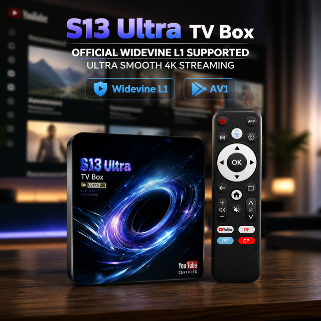 S13 Ultra Android 14.0 TV Box Rockchip RK3539 4GB 32GB 8K Dual WIFI6 BT5.4 Widevine L1 AV1 Custom Brand Logo 1pc MOQ OEM Factory