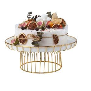 Decoración de fiesta de Navidad soporte de servidor de pastel de frutas con acabado chapado en oro Servidor de pastel soporte de pastel redondeado decorativo - Product Image 1
