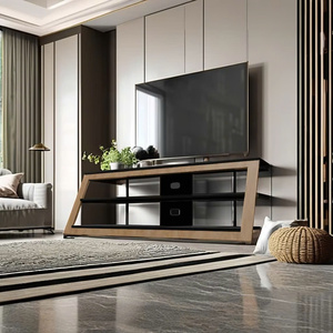 ขาตั้งทีวีอเนกประสงค์ปรับได้พร้อมชั้นวางหนังสือตกแต่งแบบบูรณาการสำหรับห้องนั่งเล่น - Product Image 5