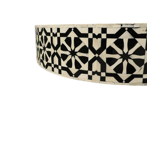 Table basse blanche minimaliste de luxe faite à la main motif marocain meubles en incrustation d'os pour la maison salon - Product Image 2