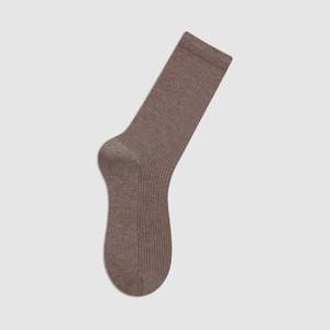Chaussettes longues pour femmes, chaussettes à revers côtelées, douces, respirantes, en mélange de coton, ODM, usage quotidien, confortables - WC060 # 1~4 - Product Image 4