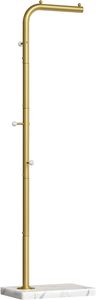 Gold Coat <b>Rack</b> Floor Standing Clothes <b>Rack</b> With <b>Hooks</b> and Thickened Base Metal Coat Stand for Hanging With L Shaped Coat Hanger - Product Image 4