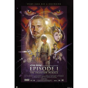 Affiche de l'épisode 1 de Star Wars : La Menace Fantôme, cadre noir, décoration murale - Product Image 1