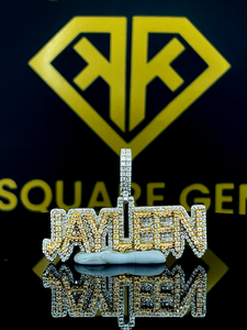 Pendentif lettre personnalisé, personnalisé votre nom, pendentif Hip Hop pour hommes, pendentif Moissanite, bijoux Ice Out Hip Hop, pendentif deux tons - Product Image 2