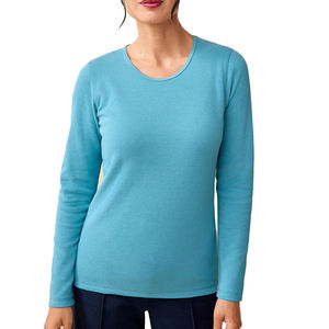 Chemise à manches longues en tricot gaufré en mélange de coton durable pour femmes - Product Image 3