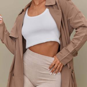 Manteau matelassé d'hiver pour femme avec logo personnalisé, respirant, en cuir véritable, trench long, col fin, imperméable, coupe-vent, séchage rapide - Product Image 4