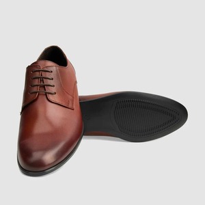 Tapi sepatu pantofel renda klasik pria, sepatu bisnis Formal warna coklat hitam ujung lancip kulit asli tali pernikahan berjalan dengan tali - Product Image 3