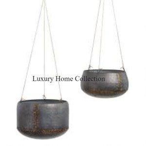 กระถางปลูกต้นไม้ประดับสำหรับบ้านโรงแรมและร้านอาหารพร้อมกระถางต้นไม้สีน้ำตาลและโซ่แบบแขวน - Product Image 2