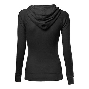เสื้อฮู้ดลำลองสำหรับผู้หญิง ใส่ได้ทุกวัน สีพื้น ปรับแต่งสีและขนาดได้ ซิปหน้า ผ้าฟลีซ ขายส่ง - Product Image 4