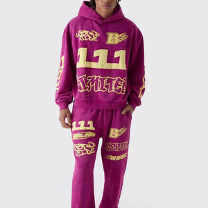 2025 nuevo diseño, superventas, mejor Fabricación, chándales estampados para hombres, alta calidad, venta al por mayor, 100% chándales de algodón para hombres - Product Image 1