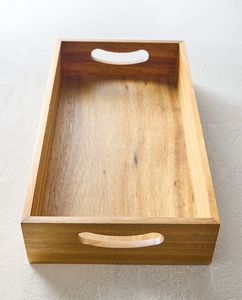 Bandejas de Madera de Acacia Rectangulares para Servir Comida, Almacenar Joyas, Decorativas, de Cuero, Bambú, para Muebles de Comedor - Product Image 3