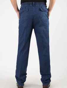 กางเกงยีนส์เอวกลางเอวสำหรับผู้ชายกางเกงผ้าแคนวาสแปนเด็กซ์ผ้าลำลองระบายอากาศได้ดีผ้าผ้ายืดผ้าสแปนเด็กซ์ถักน้ำหนักเบาสำหรับกลางแจ้ง - Product Image 4