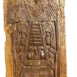 Panel Decorativo de Madera Hecho a Mano con Diseño Ancestral de Naga - Product Image 2