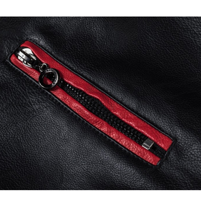 Veste en cuir d'hiver décontractée pour hommes de haute qualité tissu à capuche avec décoration de poche - Product Image 4