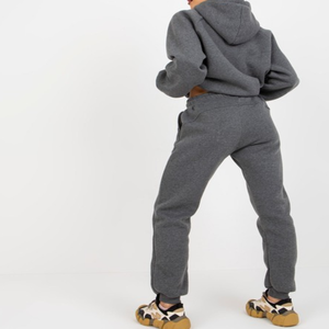 Conjunto Deportivo Extra Grande para Mujer en Gris Oscuro, Estilo Casual, Manga Larga, Transpirable, con Capucha y Pantalones Jogger, Precio Bajo para Invierno - Product Image 5