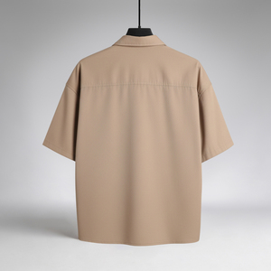 Camisa de nailon y spandex para hombre, ligera, de secado rápido, de manga corta, extragrande, informal, color bisque, proveedor mayorista - Product Image 2