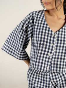 ชุดเสื้อและกางเกงผ้าฝ้าย2ชิ้นสำหรับผู้หญิง, ชุดเสื้อผ้าลำลองชุดใส่กลางคืนชุดเดรสสั้น - Product Image 6