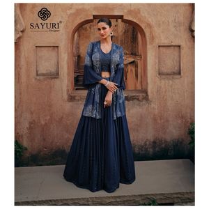 Maruti Fashion Designer Pure Silk Wedding Lehenga Choli MF301 Impression numérique multicolore avec séquence pour les fêtes - Product Image 4