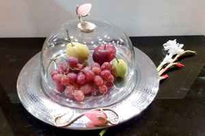 Support à fruits en acier inoxydable de Style Unique, cuisine et Table, décoratif, Design martelé, support à fruits à 2 niveaux - Product Image 2