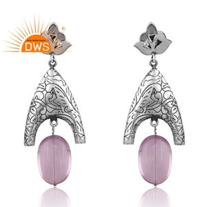 Meilleure conception 925 argent Sterling naturel rose améthyste pierres précieuses boucle d'oreille pour les femmes bijoux personnalisés pour les femmes cadeau pour elle - Product Image 1